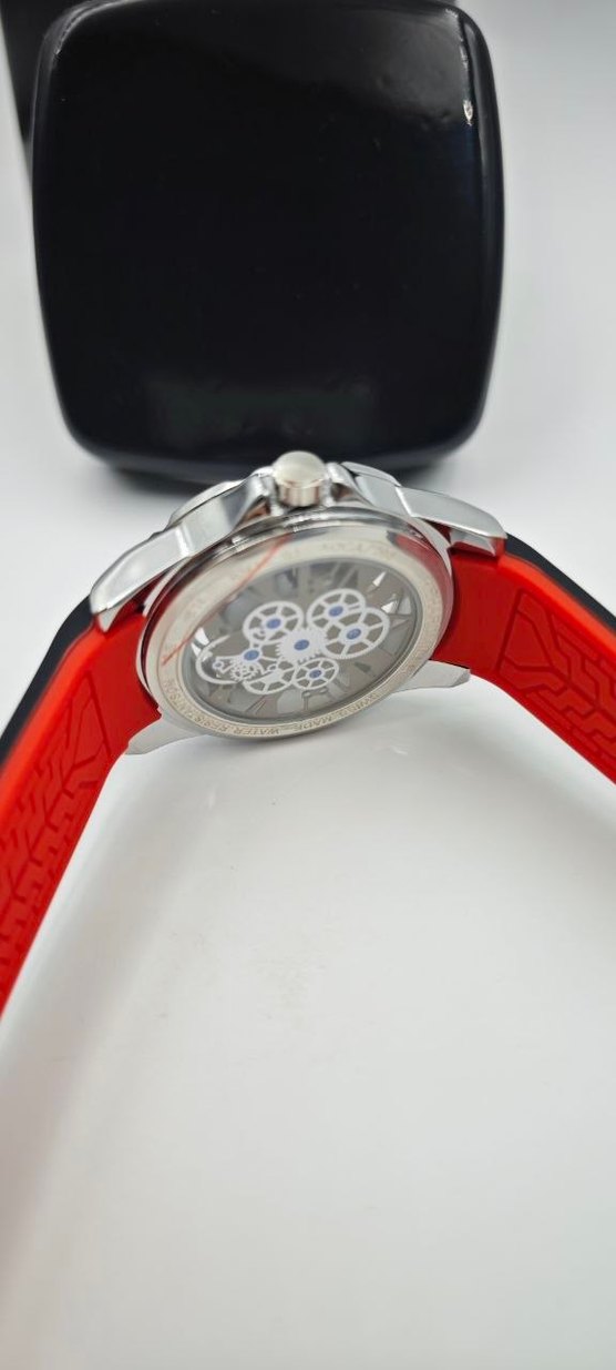 Renkli Kırmızı Erkek Biker Saat - Görsel 3