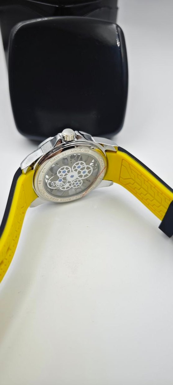 Sarı Renk Avant-Garde Erkek Biker Saat - Görsel 3