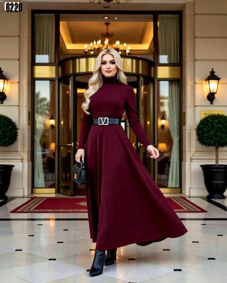 Siyah Deri Uzun Kollu Kemerli Elbise - Görsel 3