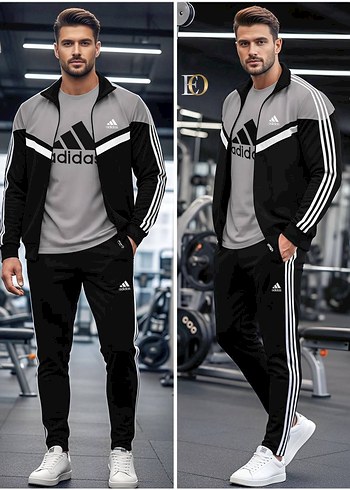 Adidas Siyah Kırmızı Eşofman Takımı - Görsel 4