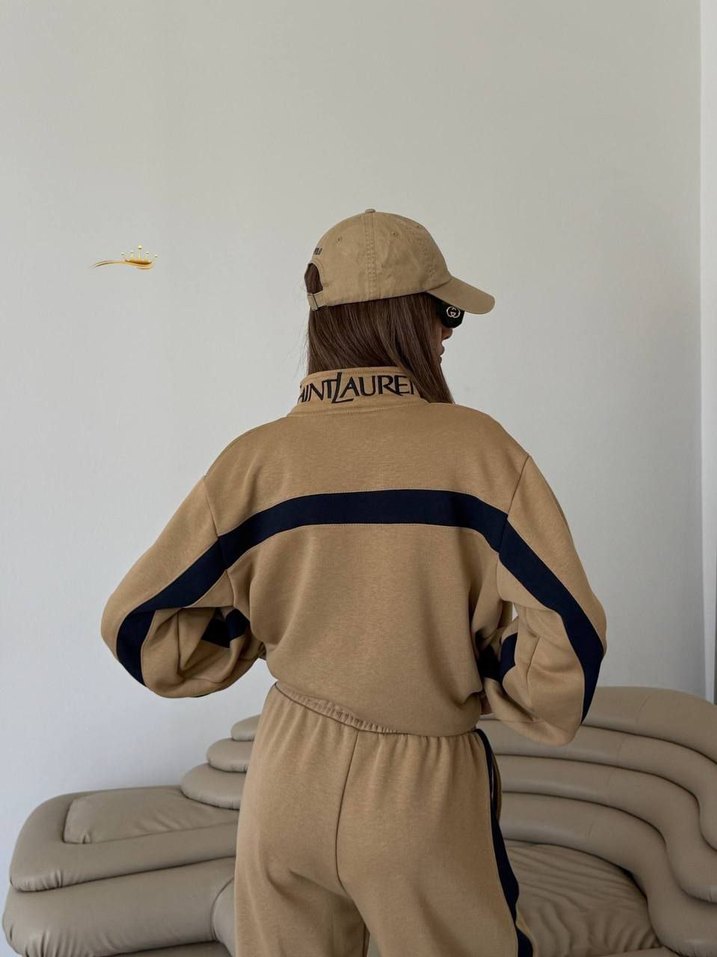 Bej Lacivert Ysl Eşofman Takımı — görsel 2/4