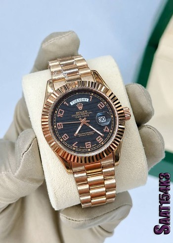 Rolex Rose Altin Tonlu Klasik Erkek Kol Saati