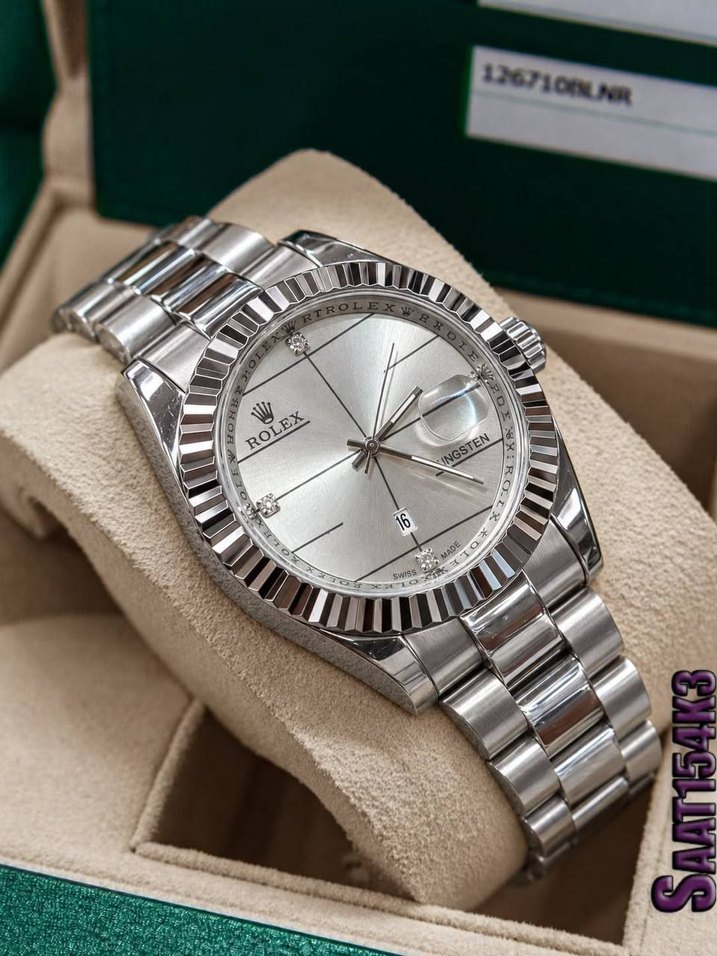 Rolex Oyster Perpetual Beyaz Mermer Saat — görsel 2/19