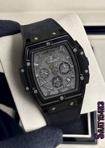 Hublot Siyah Capraz Deri Kayisli Sik Saat