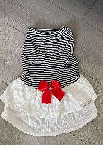 Zebra Desenli Fırfırlı köpek Elbise