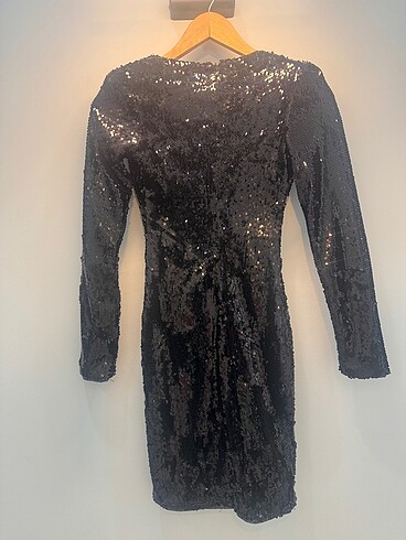 xs Beden siyah Renk Bershka Special Edition Sequin Black Dress Size Xs Brand New.