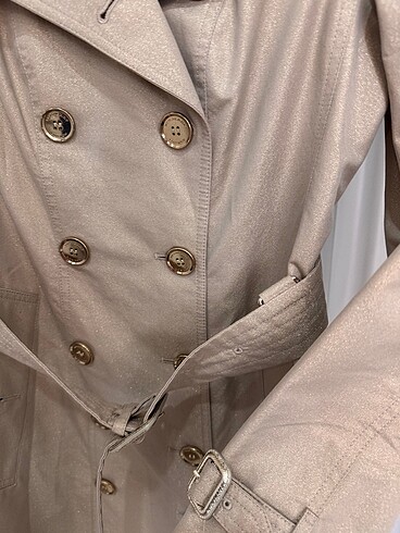 xs Beden altın Renk BURBERRY PARLAK KUMAŞ TRENCHKOT