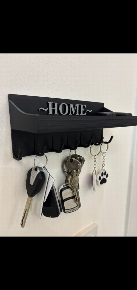 Anahtarlık ve Askılık Rafı "HOME" Yazılı - Görsel 2