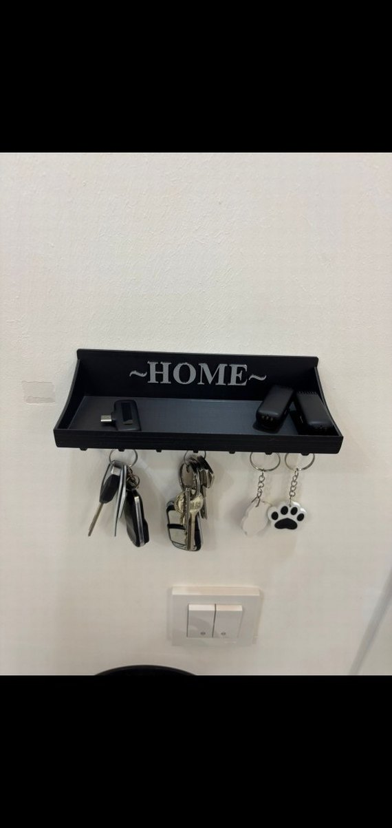 Anahtarlık ve Askılık Rafı "HOME" Yazılı - Görsel 3