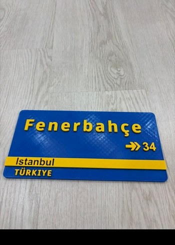 Sari lacivert Vintage Fenerbahçe tabelası - Görsel 3