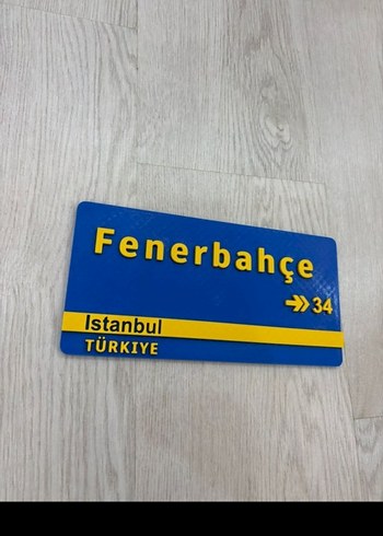 Sari lacivert Vintage Fenerbahçe tabelası - Görsel 2