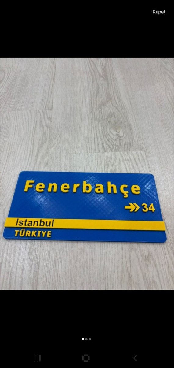 Sari lacivert Vintage Fenerbahçe tabelası - Görsel 3