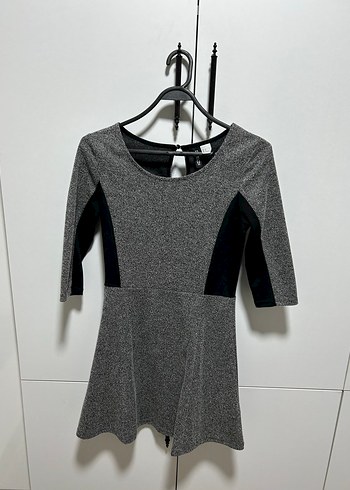 Gri Triko Midi Elbise