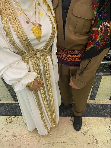 Diğer Beyaz gold kaftan yöresel kıyafet