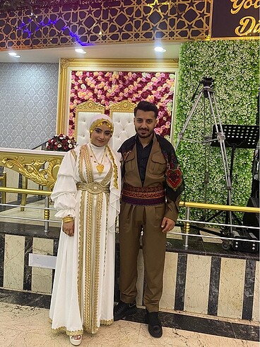 40 Beden Beyaz gold kaftan yöresel kıyafet