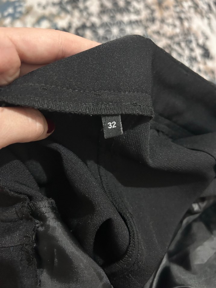 Siyah Kadın Wide Leg Kumaş Pantolon - Görsel 3