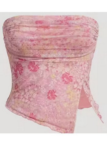 Shein Pembe Straplez Crop - Görsel 3