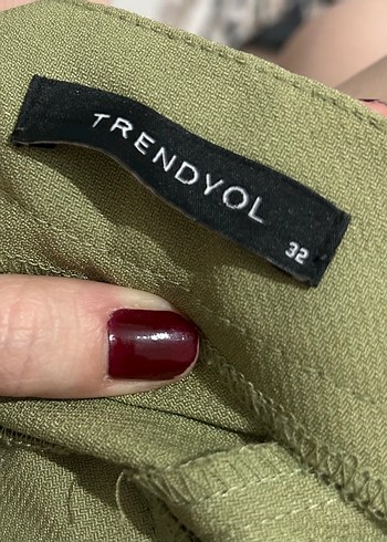 Trendyolmilla Pastel Yeşil Kumaş Pantolon - Görsel 3