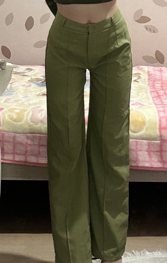 Trendyolmilla Pastel Yeşil Kumaş Pantolon - Görsel 2