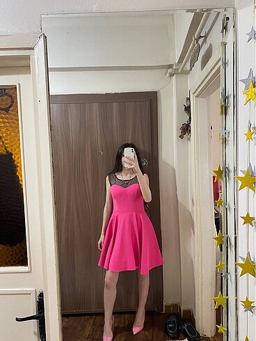 38 Beden pembe Renk PEMBE ABİYE