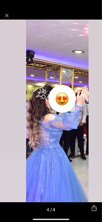 s Beden mavi Renk Nişan abiyesi