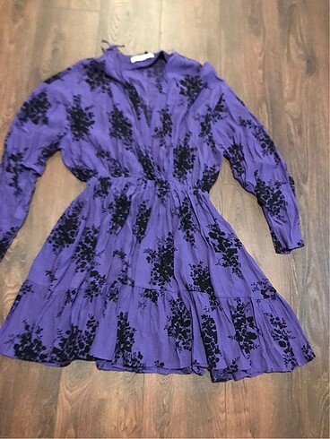 m Beden mor Renk ZARA ETİKETLİ MUAZZAM ELBİSE