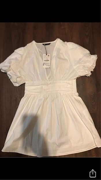 ZARA ETİKETLİ BEYAZ MİNİ ELBİSE