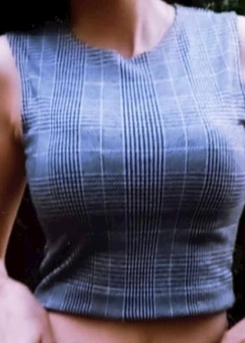 Kadın Gri 0 Yaka Crop