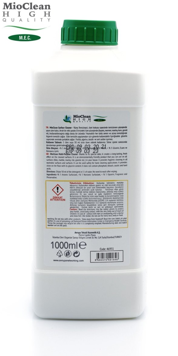 MioClean Konsantre Yüzey Temizleyici - Görsel 2