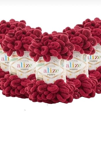 Bordo Alize puff Örgü Çocuk Battaniyesi - Görsel 4