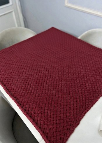 Bordo Alize puff Örgü Çocuk Battaniyesi - Görsel 3