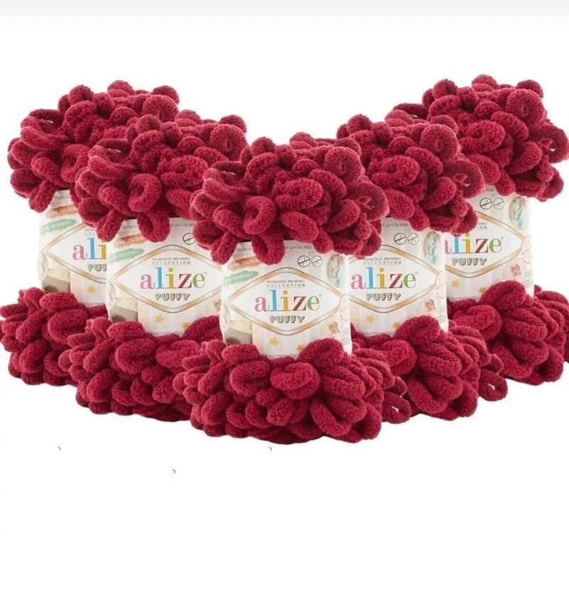 Bordo Alize puff Örgü Çocuk Battaniyesi - Görsel 4