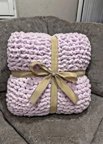 Mavi Örgü Çocuk Battaniyesi - Görsel 4