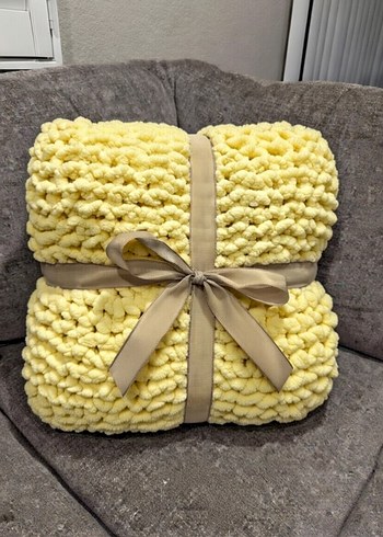 Mavi Örgü Çocuk Battaniyesi - Görsel 2