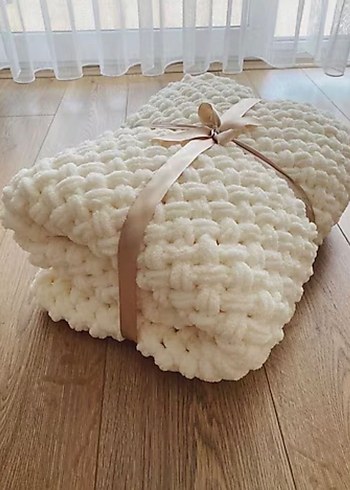 Mavi Örgü Çocuk Battaniyesi - Görsel 13