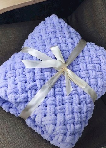 Mavi Örgü Çocuk Battaniyesi - Görsel 5