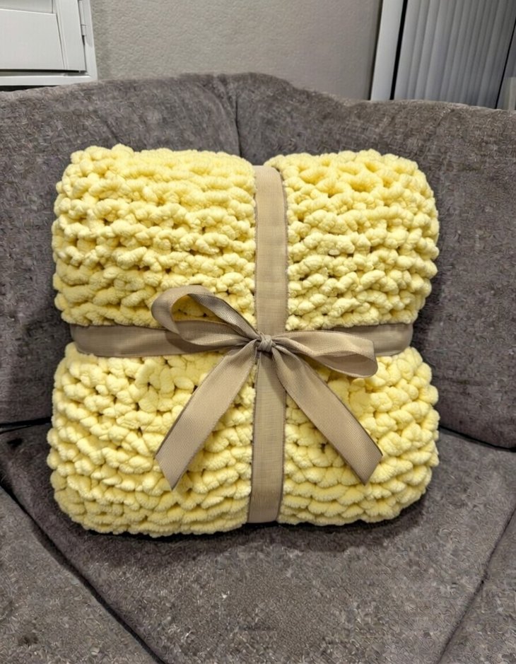 Mavi Örgü Çocuk Battaniyesi - Görsel 2