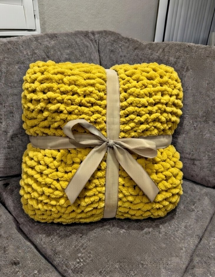 Mavi Örgü Çocuk Battaniyesi - Görsel 3