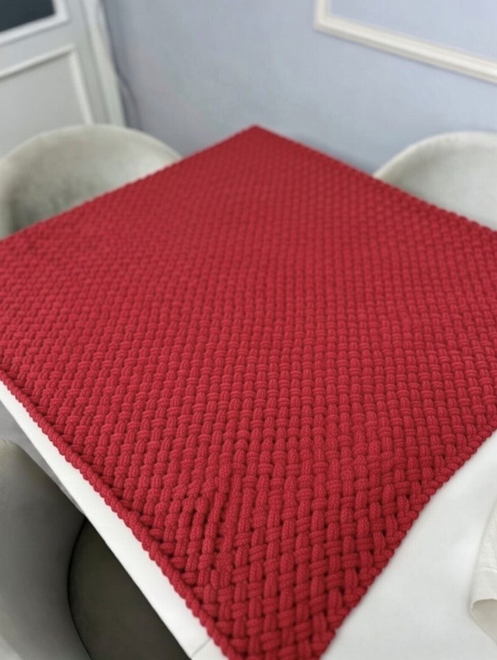 Bordo Örgü Çocuk Alize puffy Battaniyesi - Görsel 2