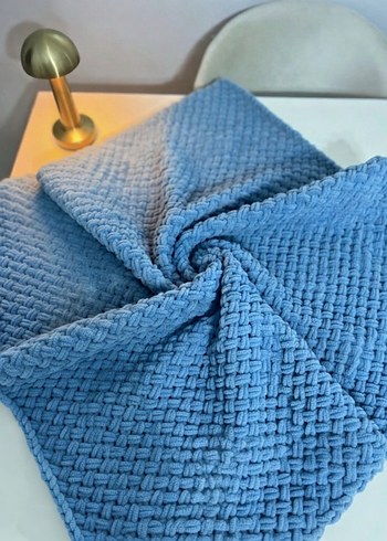 Kot Mavi Örgü Çocuk Battaniyesi - Görsel 3