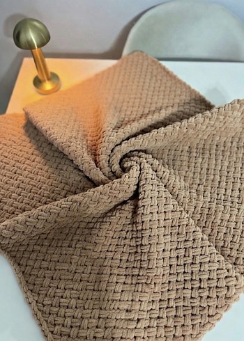 Bej renginde Alize Örgü Çocuk Battaniyesi - Görsel 4