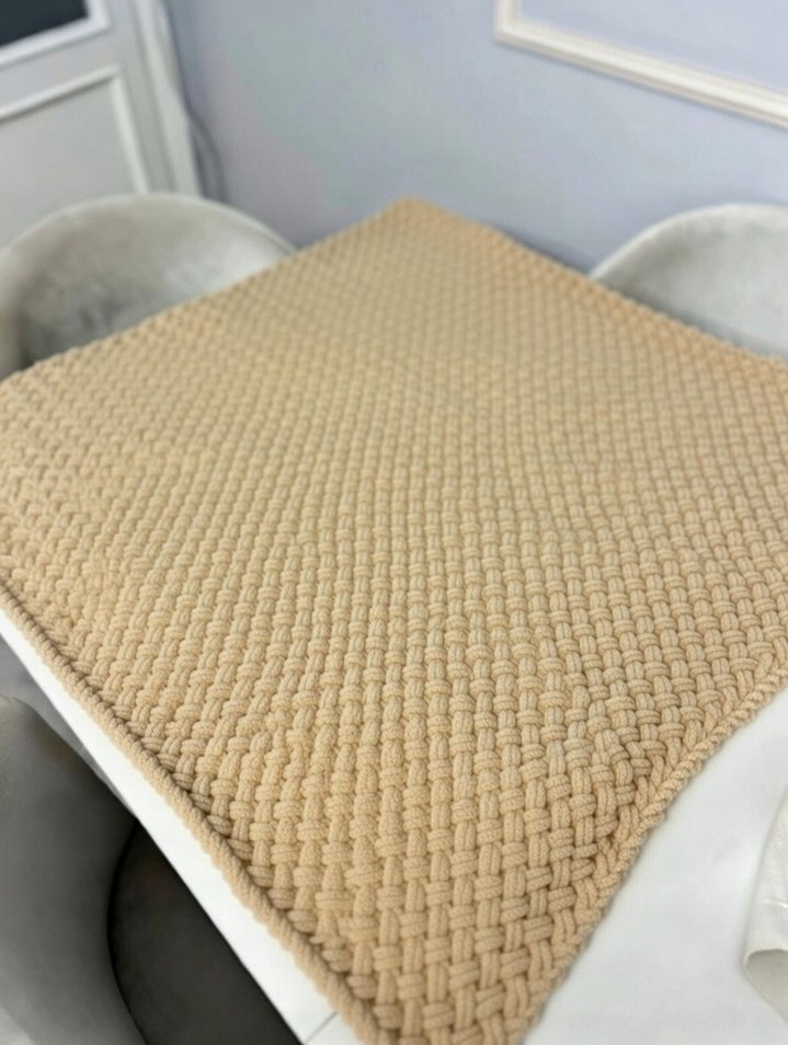 Bej renginde Alize Örgü Çocuk Battaniyesi - Görsel 2