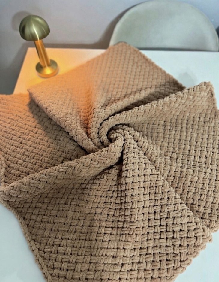 Bej renginde Alize Örgü Çocuk Battaniyesi - Görsel 4