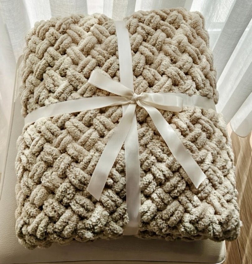 Bej Örgü Çocuk Battaniyesi - Görsel 3