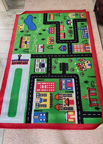 Renkli Çocuk Halısı Şehir Desenli