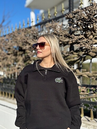 LACOSTE SİYAH UNISEX SWEATSHIRT