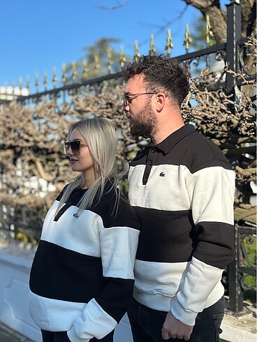 LACOSTE ÇİZGİLİ UNISEX SWEATSHIRT