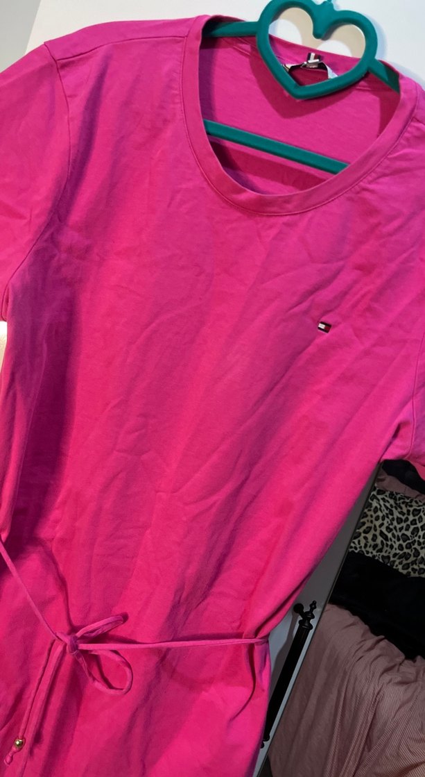 Pembe Kemerli Midi Elbise - Görsel 2