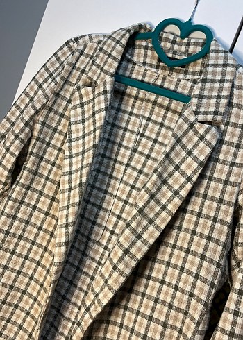 Ekose Desenli Kadın Blazer Ceket - Görsel 2