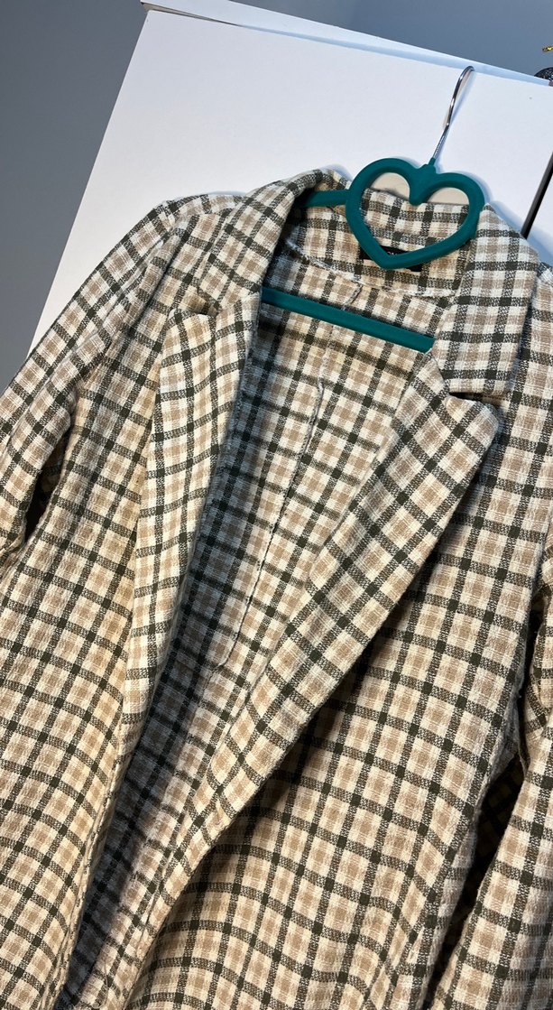 Ekose Desenli Kadın Blazer Ceket - Görsel 2